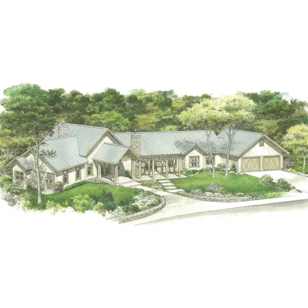 Rustic House Plan Front of Home - McKinney Lane Country Home 095D-0052 - Shop House Plans and More