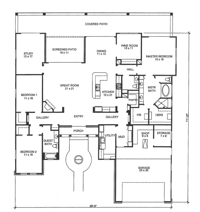 First Floor - 095D-0053 - Shop House Plans and More