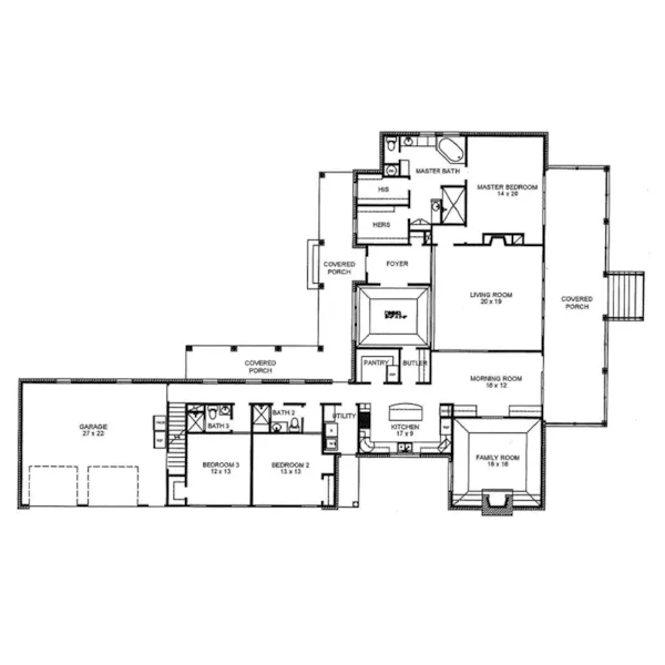 Country French House Plan First Floor - Saddle Brook Luxury Home 095D-0055 - Shop House Plans and More