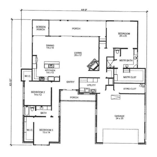 Country House Plan First Floor - Portland Bay Craftsman Home 095D-0058 - Shop House Plans and More