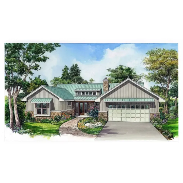 Country House Plan Front of Home - Portland Bay Craftsman Home 095D-0058 - Shop House Plans and More