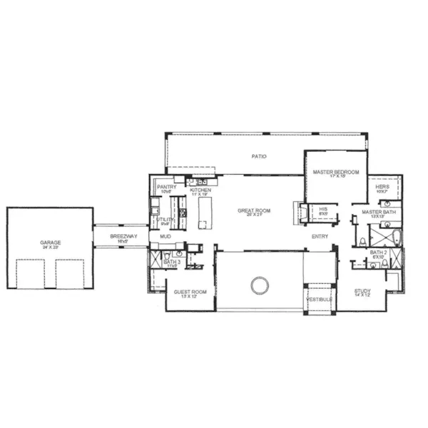 Farmhouse Plan First Floor - Pomona Lane Mediterranean Home 095D-0059 - Shop House Plans and More