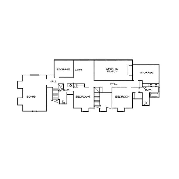 Arts & Crafts House Plan Second Floor - Beech River Country Home 095S-0001 - Search House Plans and More