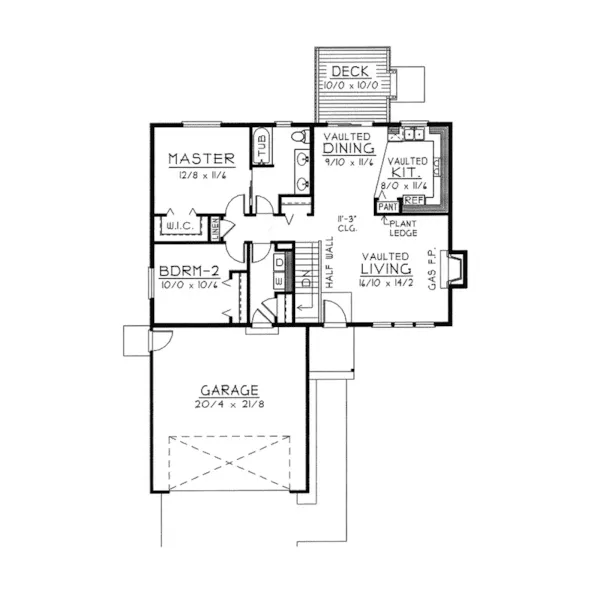 Ranch House Plan First Floor - Foxsprings Traditional Home 096D-0001 - Search House Plans and More