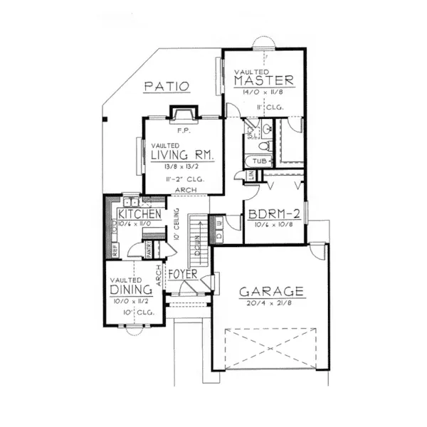 Ranch House Plan First Floor - Silas Bay Ranch Home 096D-0005 - Shop House Plans and More