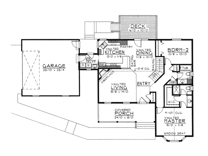 Country House Plan First Floor - Pajaro Country Home 096D-0008 - Shop House Plans and More