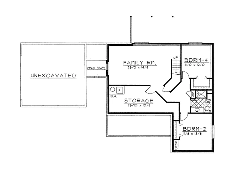 Country House Plan Lower Level Floor - Pajaro Country Home 096D-0008 - Shop House Plans and More