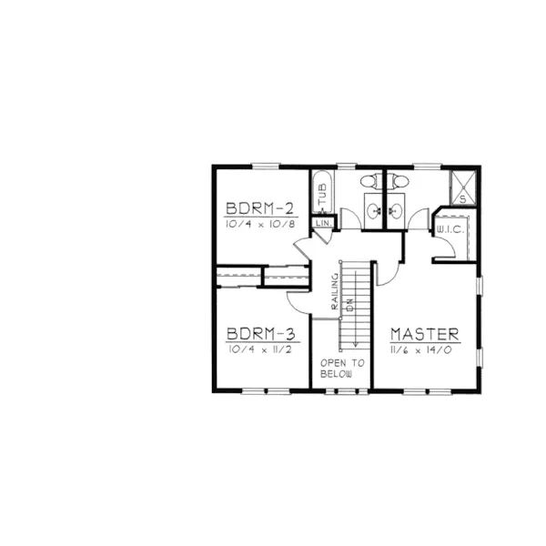 Colonial House Plan Second Floor - Federal Place Georgian Home 096D-0009 - Search House Plans and More