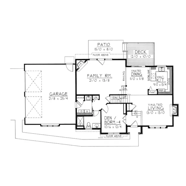 European House Plan First Floor - Wessington Spring Tudor Home 096D-0020 - Shop House Plans and More