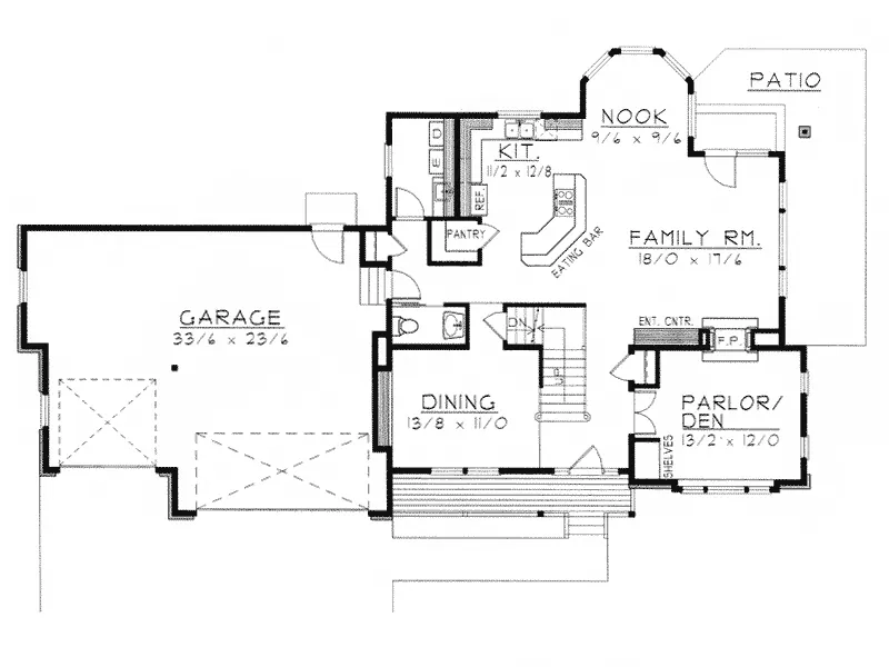 Traditional House Plan First Floor - Catalina Traditional Home 096D-0027 - Search House Plans and More