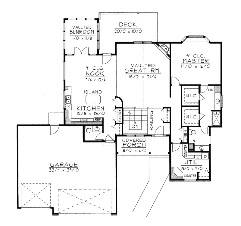 Luxury House Plan First Floor - Larnell Waterfront Home 096D-0032 - Shop House Plans and More