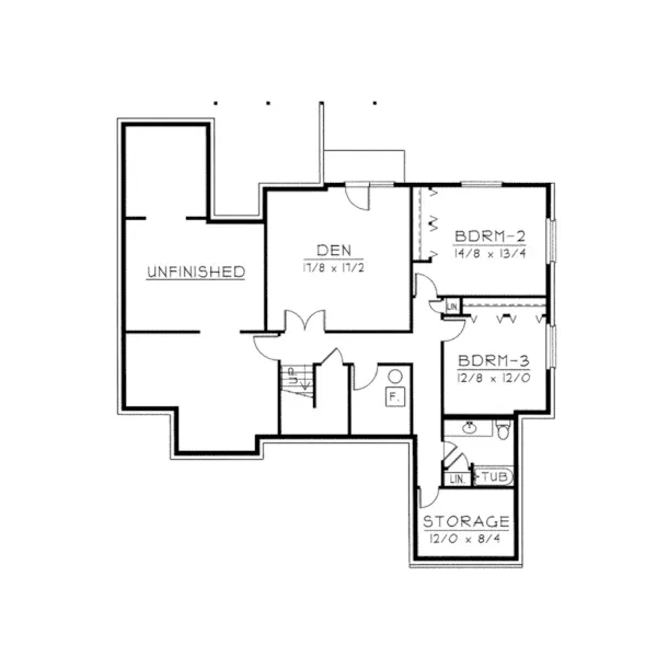 Waterfront House Plan Lower Level Floor - Larnell Waterfront Home 096D-0032 - Shop House Plans and More