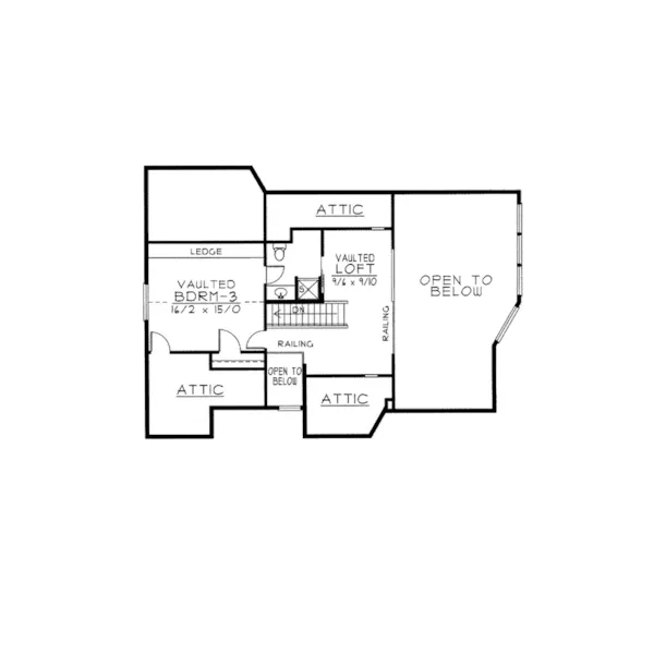 Traditional House Plan Second Floor - Carondelet Contemporary Home 096D-0034 - Search House Plans and More