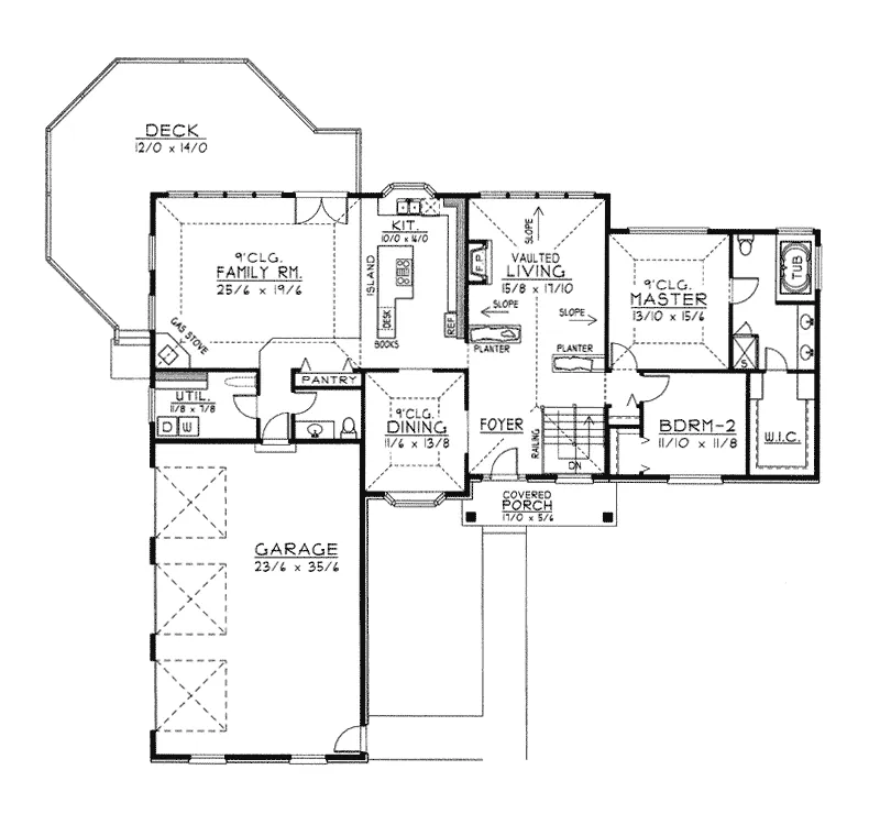 Traditional House Plan First Floor - Castoria Ranch Home 096D-0035 - Search House Plans and More