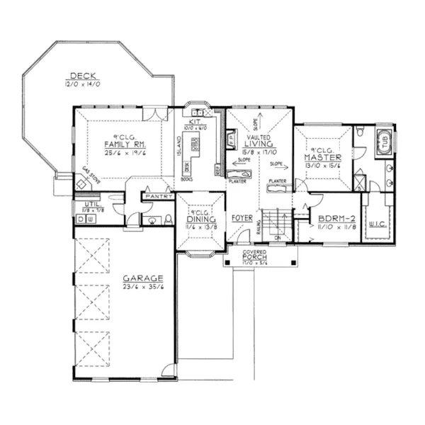 Traditional House Plan First Floor - Castoria Ranch Home 096D-0035 - Search House Plans and More