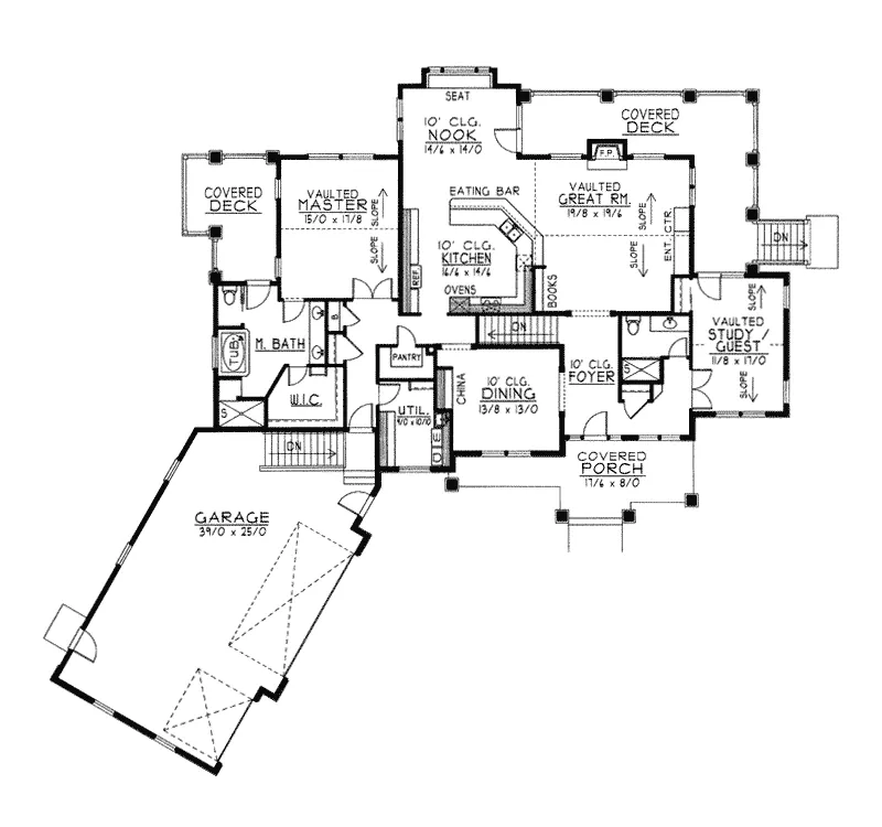 Traditional House Plan First Floor - Forestcreek Craftsman Home 096D-0036 - Search House Plans and More