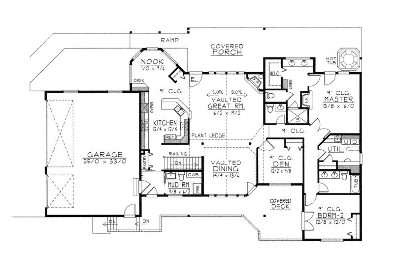 Country House Plan First Floor - Dunson  Luxury Home 096D-0041 - Search House Plans and More