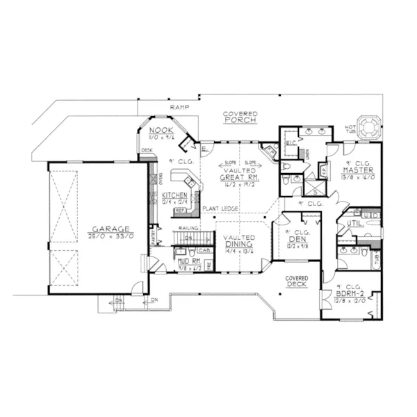 Contemporary House Plan First Floor - Dunson  Luxury Home 096D-0041 - Search House Plans and More