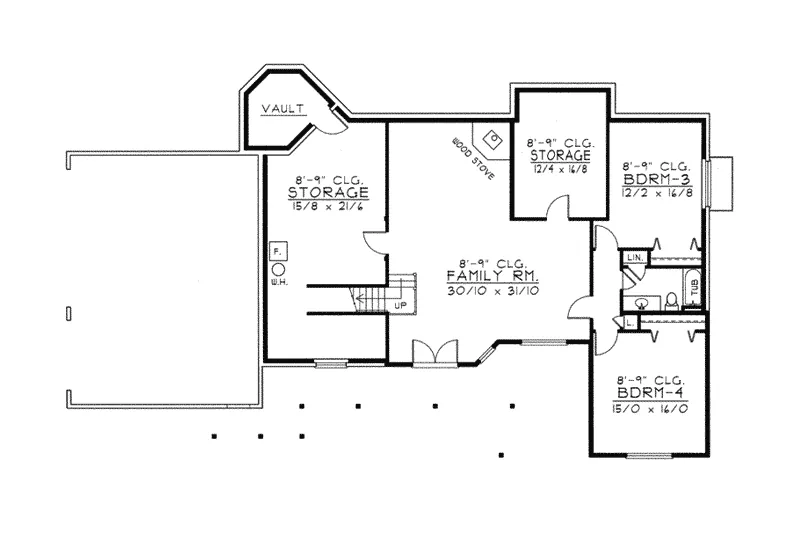 Country House Plan Lower Level Floor - Dunson  Luxury Home 096D-0041 - Search House Plans and More