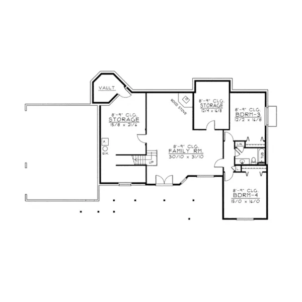 Contemporary House Plan Lower Level Floor - Dunson  Luxury Home 096D-0041 - Search House Plans and More