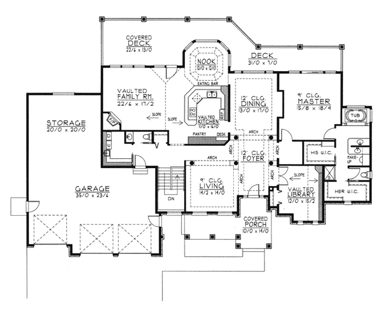 Sunbelt House Plan First Floor - Bruno Luxury Home 096D-0047 - Search House Plans and More