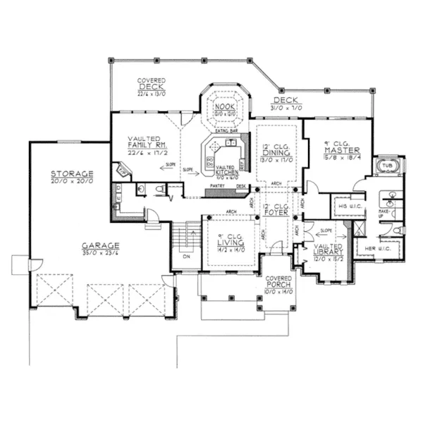 Sunbelt House Plan First Floor - Bruno Luxury Home 096D-0047 - Search House Plans and More