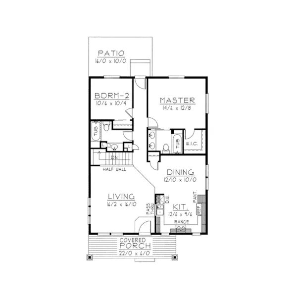 Modern Farmhouse Plan First Floor - Peppermint Spring Cottage Home 096D-0050 - Shop House Plans and More