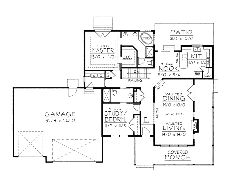Country House Plan First Floor - Crispin Rustic Country Home 096D-0051 - Search House Plans and More