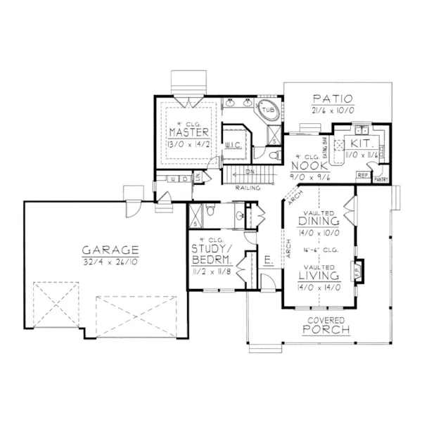 Lake House Plan First Floor - Crispin Rustic Country Home 096D-0051 - Search House Plans and More