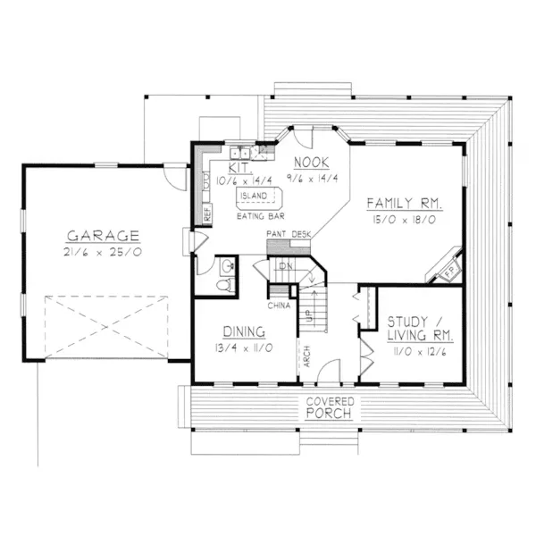 Traditional House Plan First Floor - Suffield Farmhouse 096D-0053 - Shop House Plans and More