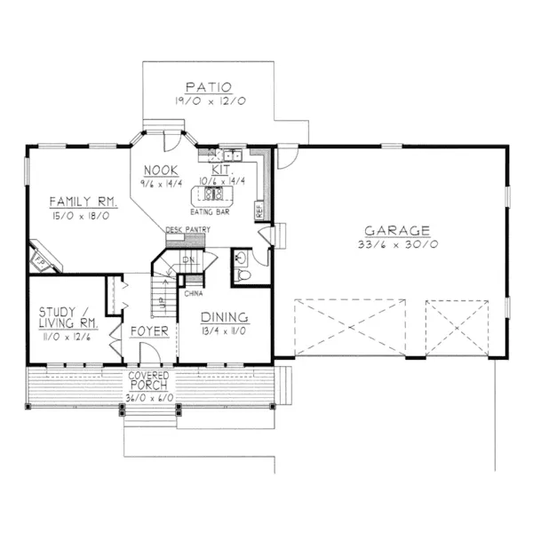 Farmhouse Plan First Floor - Serendipity Southern Farmhouse 096D-0055 - Shop House Plans and More