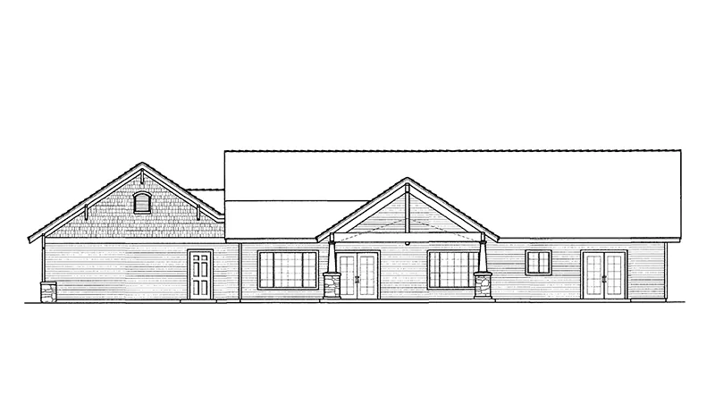 Craftsman House Plan Rear Elevation - Mason Park Craftsman Home 096D-0059 | House Plans and More
