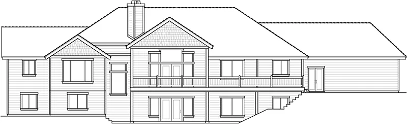 Shingle House Plan Rear Elevation - Colton Craftsman Home 096D-0060 | House Plans and More