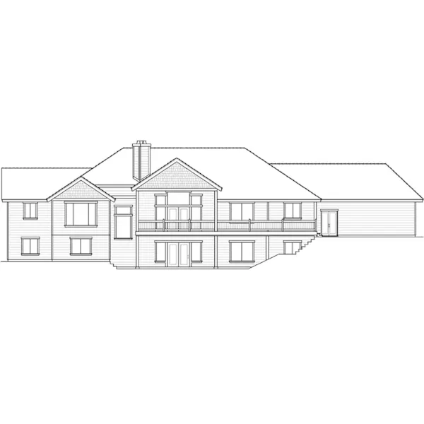 Ranch House Plan Rear Elevation - Colton Craftsman Home 096D-0060 | House Plans and More