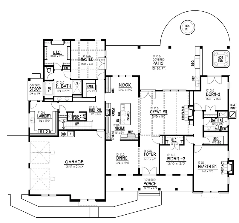 Country House Plan First Floor - 096D-0062 | House Plans and More