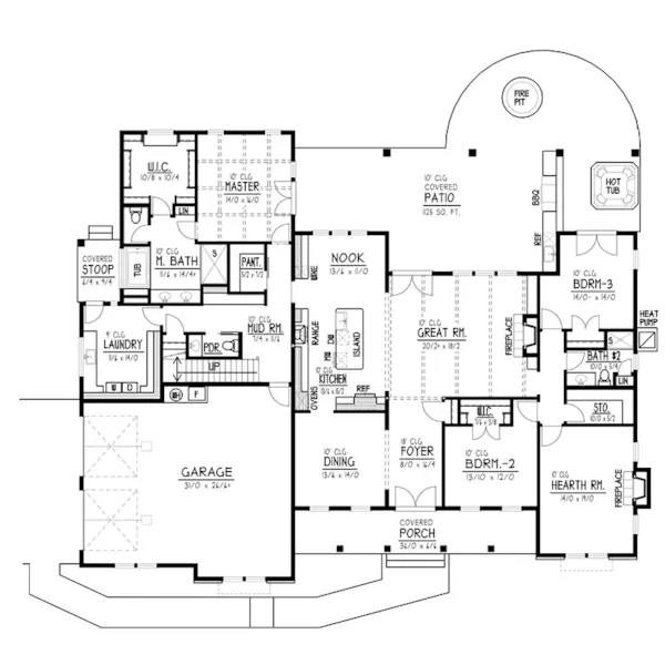 Modern Farmhouse Plan First Floor - 096D-0062 | House Plans and More