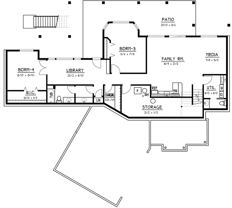 Rustic House Plan Basement Floor - 096D-0063 | House Plans and More