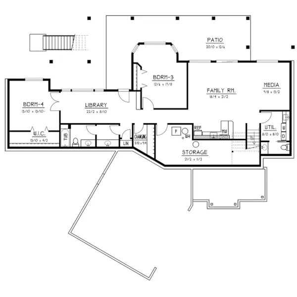 Rustic House Plan Basement Floor - 096D-0063 | House Plans and More