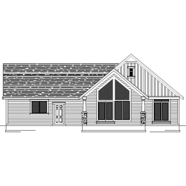 Craftsman House Plan Rear Elevation - 096D-0065 | House Plans and More