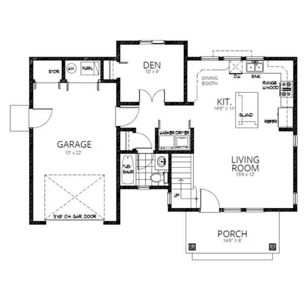 Craftsman House Plan First Floor - 096D-0066 | House Plans and More