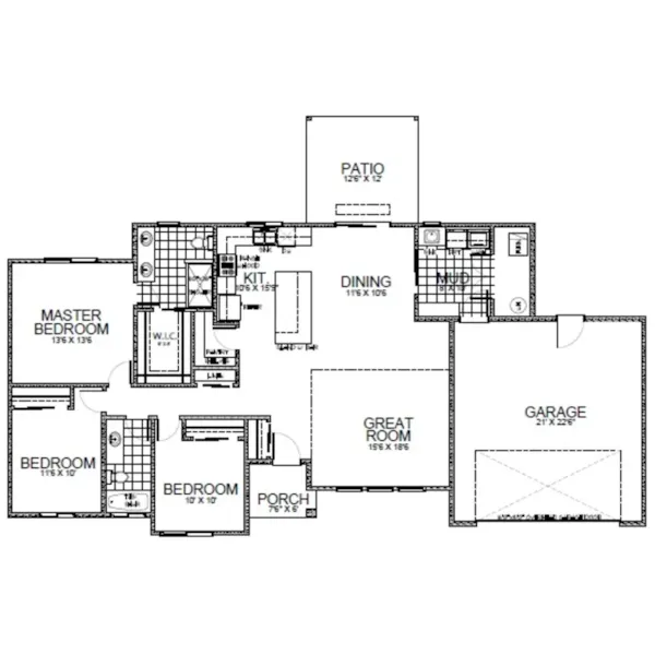 Modern House Plan First Floor - 096D-0069 | House Plans and More