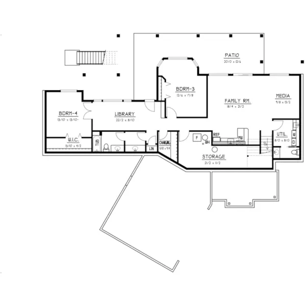 Rustic House Plan Basement Floor - 096D-0071 | House Plans and More