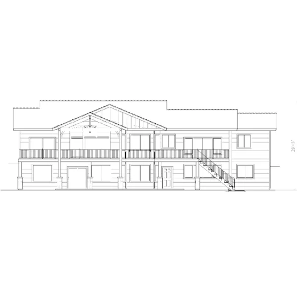 Craftsman House Plan Rear Elevation - 096D-0071 | House Plans and More