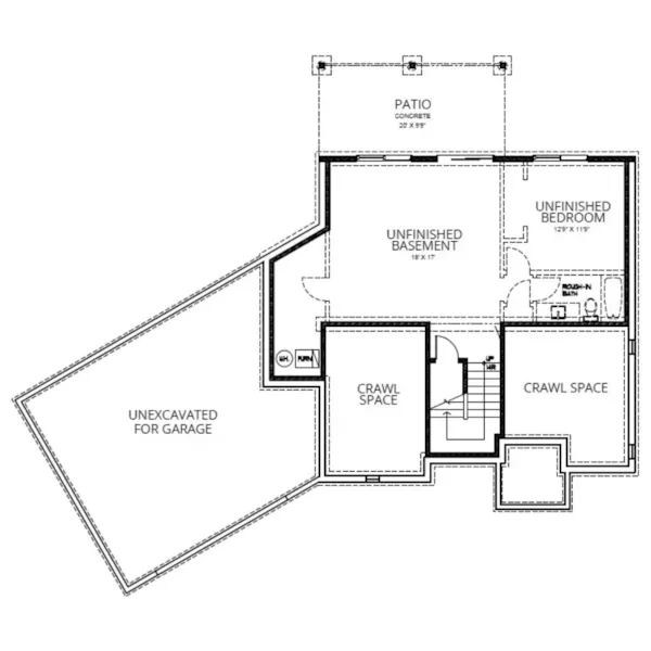 Modern Farmhouse Plan Lower Level Floor - 096D-0072 | House Plans and More