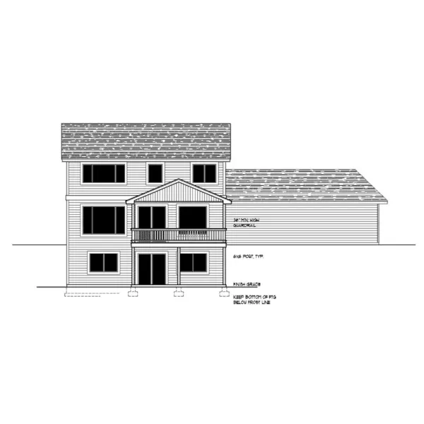 Modern Farmhouse Plan Rear Elevation - 096D-0072 | House Plans and More