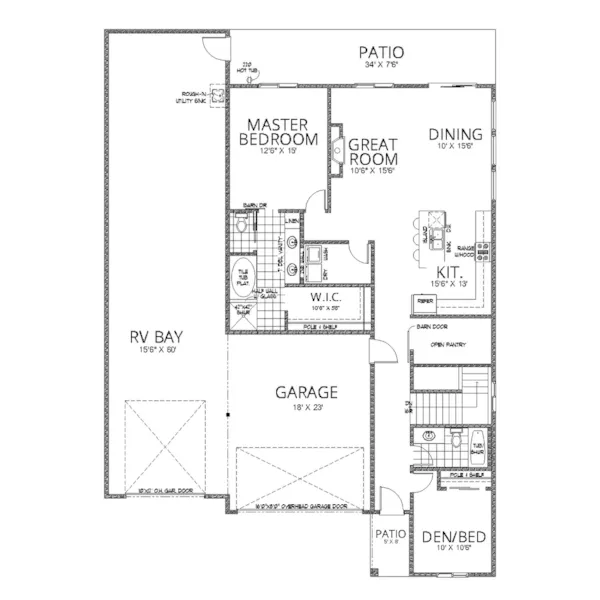 Modern House Plan First Floor - 096D-0081 | House Plans and More