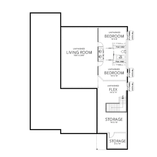 Modern House Plan Lower Level Floor - 096D-0081 | House Plans and More