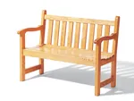 Rustic unpainted wood English garden bench