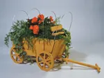 All wood covered wagon planter