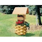 Landscape timber wishing well has log style design great for rustic environments